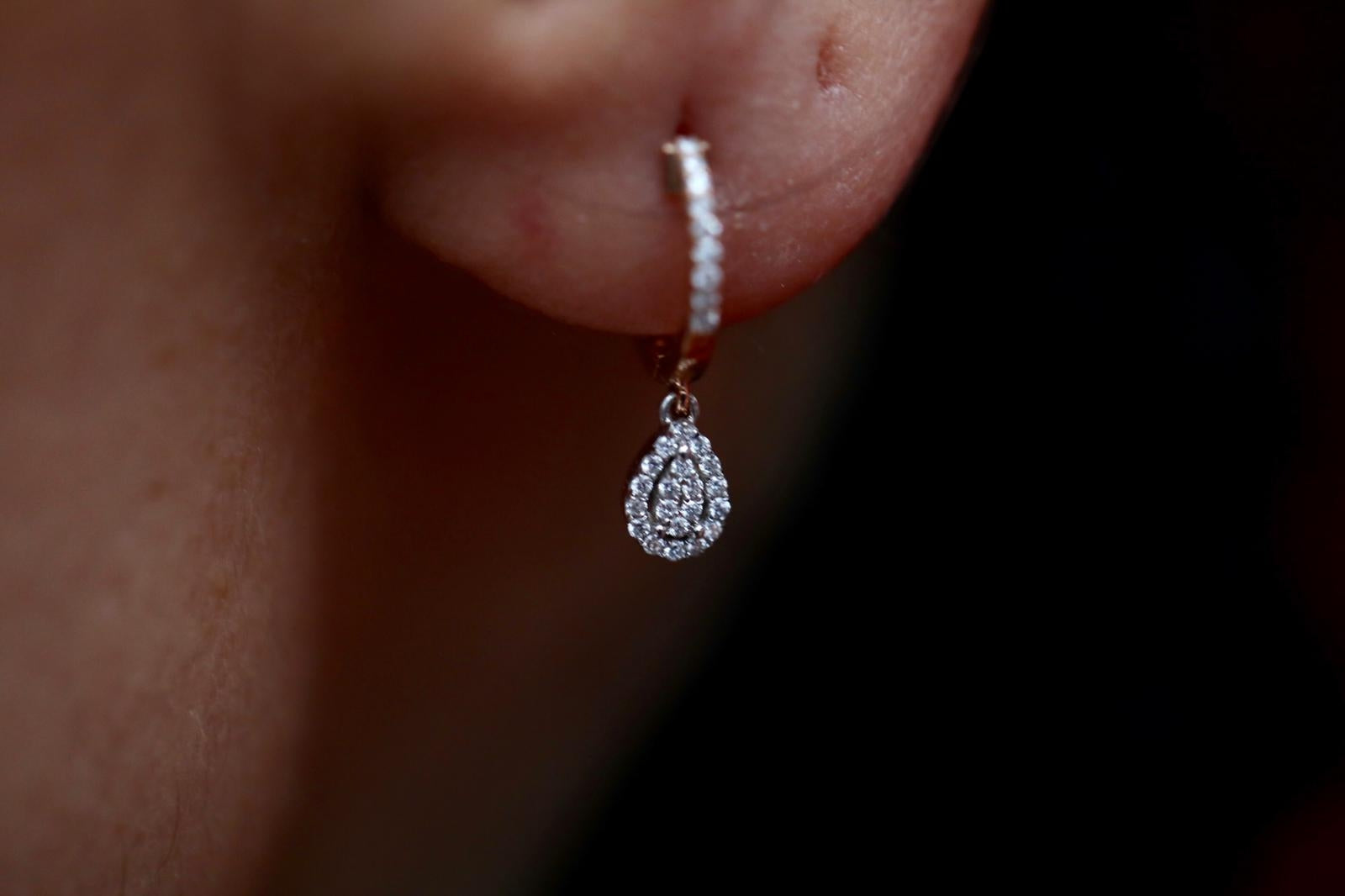 Drop Diamond Earring